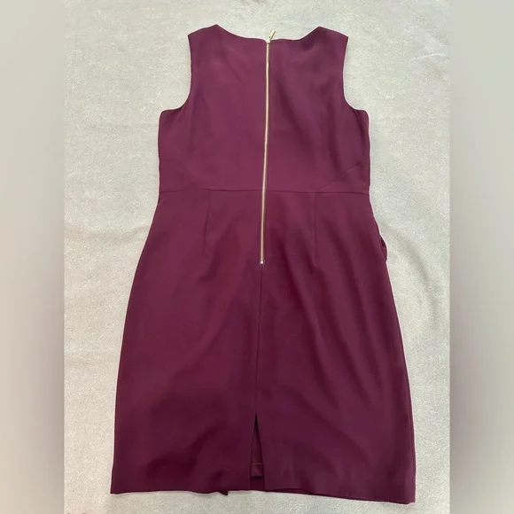Ivanka Trump Bateau Neck Sleeveless Sheath Dress Purple Gold Accent Zipper Sz 14 - Picture 8 of 12